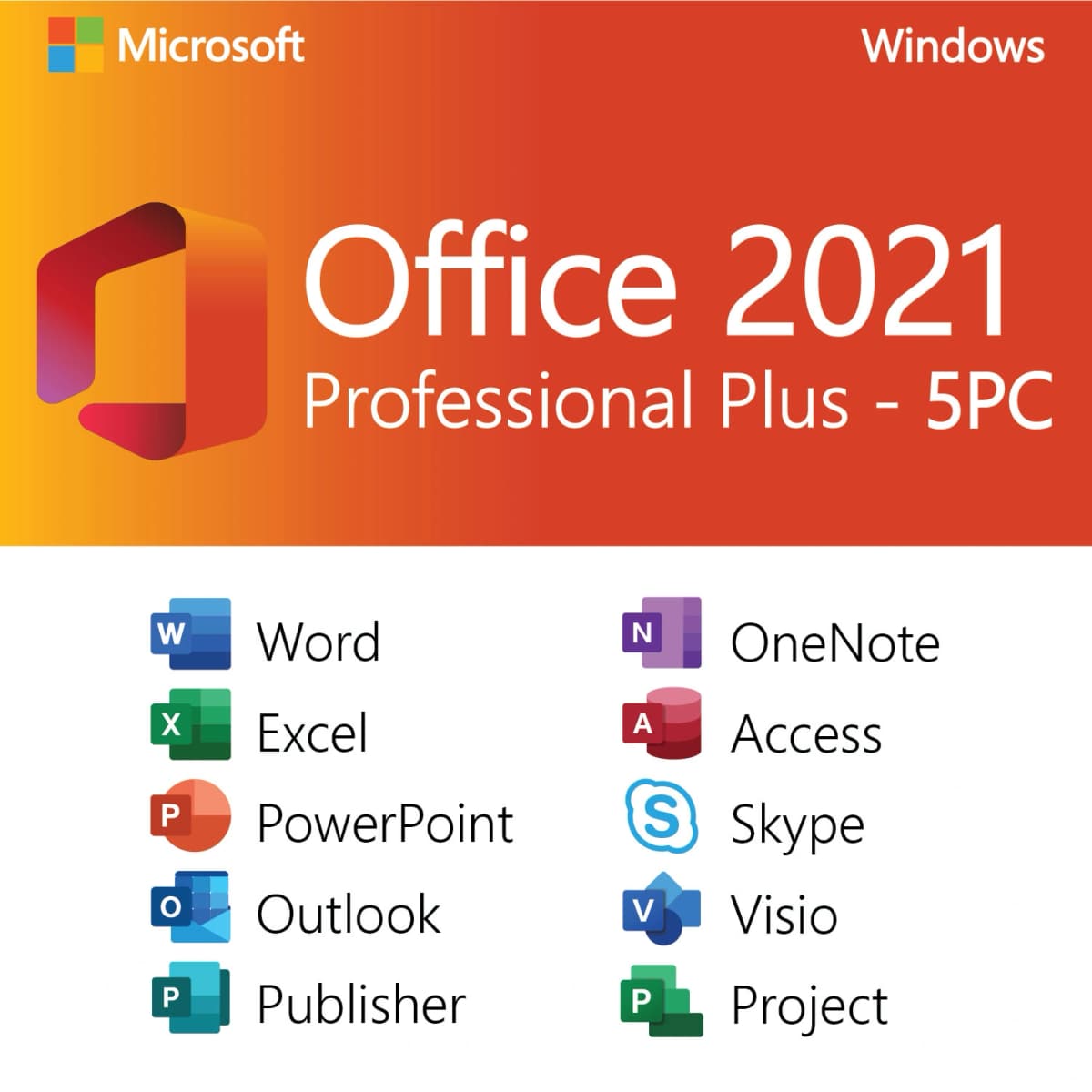 Microsoft Office 2021 Professional Plus 5PC - Lifetime License